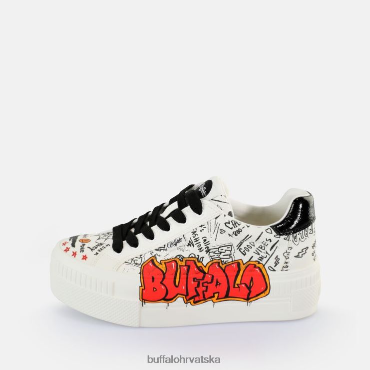 bijelo crno Buffalo uparene graffiti tenisice niske veganske |tenisice TDD6T34